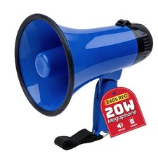 MyMealivos 20W Megaphone Bullhorn, Built in Siren  25.17 cubic inches, Blue