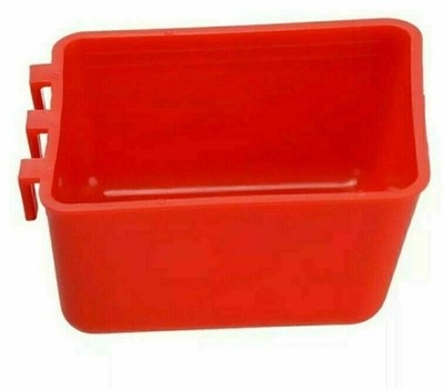 8pcs Chicken Cups  Feed Poultry Hanging Water Cage Red 16 fl. oz.  plastic