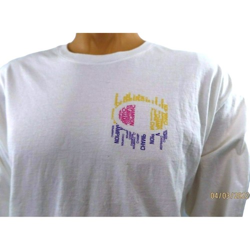 Champion Shirt Size XL Script Logo White Long Sleeve Los Angeles Lakers Colors - Picture 3 of 6