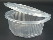 500 Salatschalen, Klappschalen, Haushaltsbox PP achteckig mit Deckel 500ml