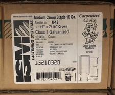 ISM 10000 Pack 16 Gauge 7/16" Crown X 1-1/4" Leg Galvanized Heavy Duty Staples