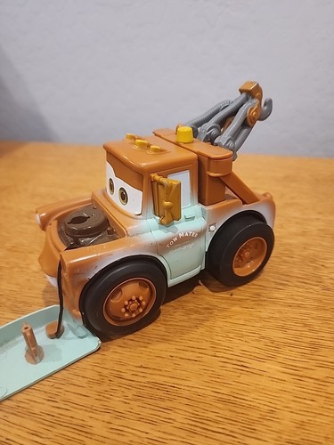 Disney Cars 6 Inch Push Go Mater Tow Truck with Pop Off Hood - Picture 9 of 9