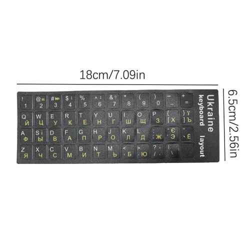 Ukraine Language Ukrainian Keyboard Sticker Durable Alphabet Black - Picture 3 of 10