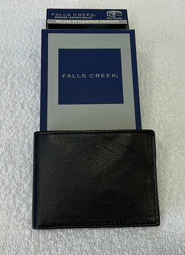 Men's Falls Creek Leather Trifold Wallet in Black NEW  Lining - 100% Polyester. - Bild 1 von 6