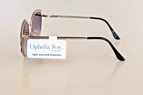 Ophelia Roe Sunglasses 53890FGL001 91 Metal Black & Silver Cat Eye Frame - Picture 3 of 4