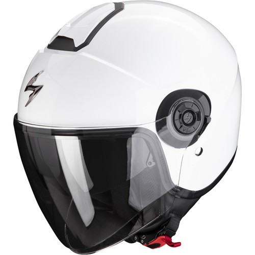 A-PRO - Casco Jet Scooter Moto Omologato Ece 22 Visiera Parasole Bianco