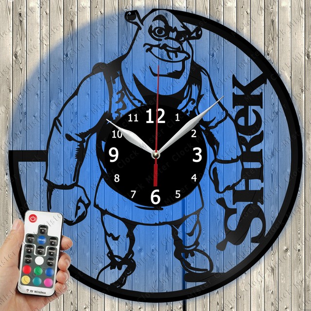 LED Clock Shrek LED Light Vinyl Record Wall Clock LED Wall Clock 4863