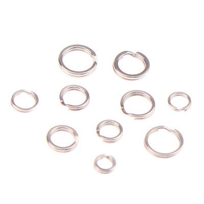 100Pcs Split Rings Fishing Stainless Steel Lure Rings Tackles Fishing Snap RinYR