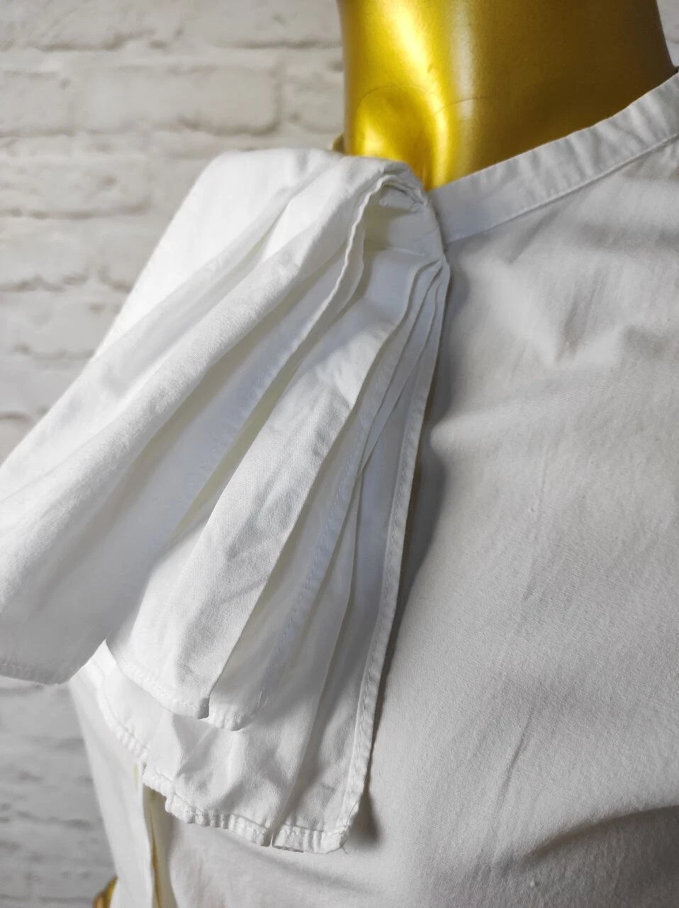 OFF WHITE Abito camicia Hache scollo fiocco bianco sporco LS taglia S IT 42