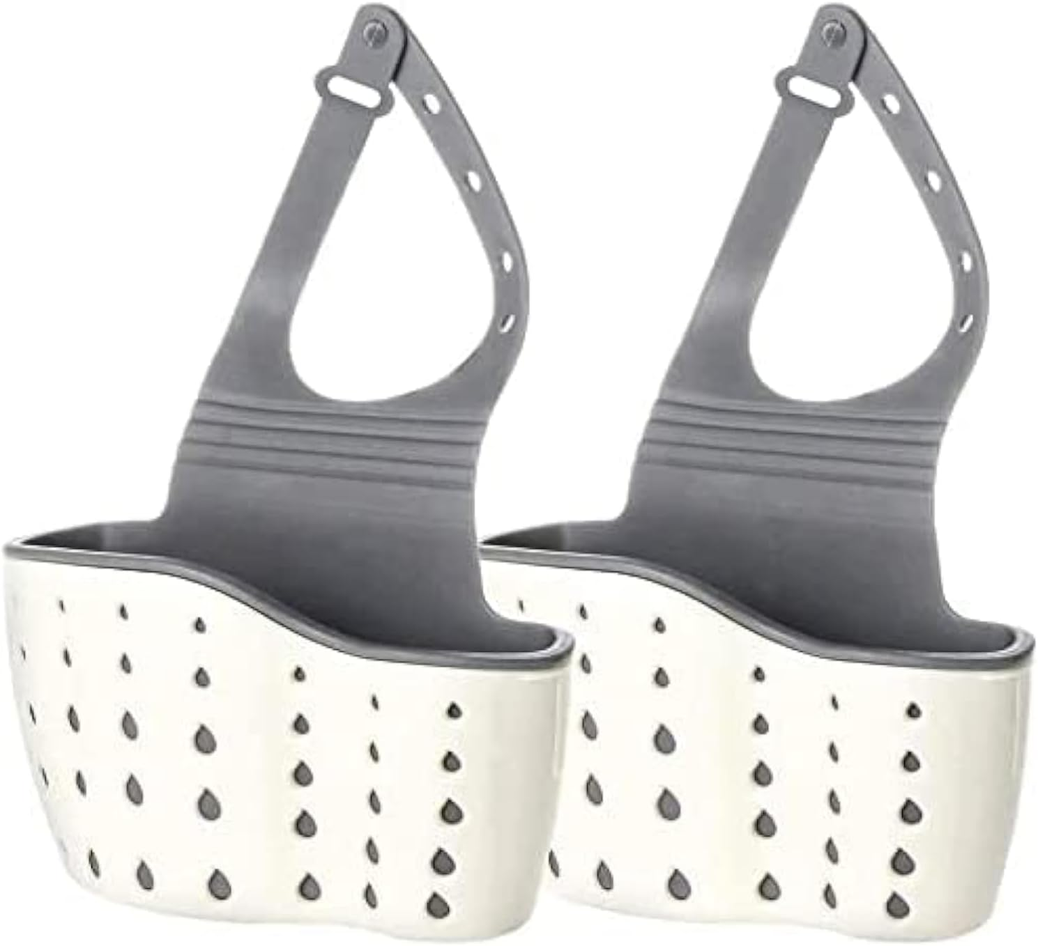 Silicone Kitchen Sink Caddy Adjustable Sponge Soap Holder Hanging Organizer  -image