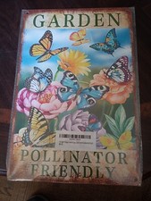 Metal Garden Sign Pollinator Friendly, 8x12, New