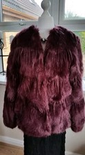 Michael Kors Burgandy/purple Size 14( L ) Coat/jacket Chevron Faux Fur New