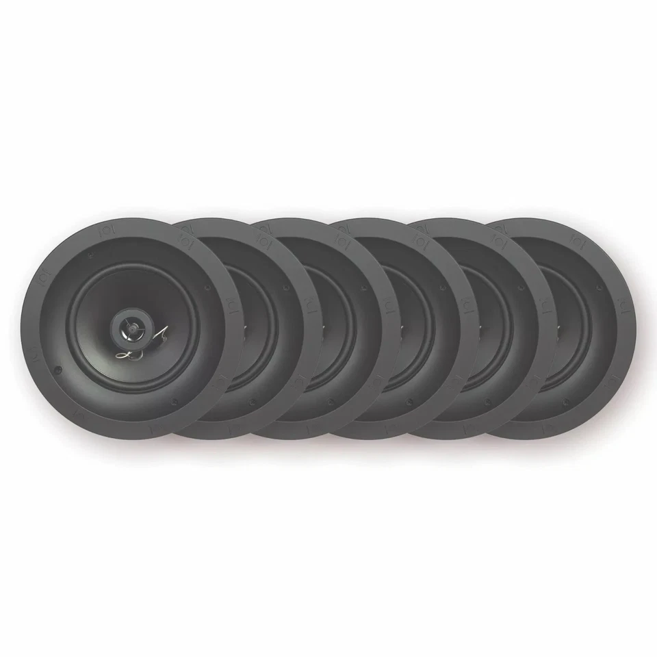 SpeakerCraft CRS6 Zero 6-1/2" In-Ceiling Speaker - Set Of 6 Speakers W/ Grille