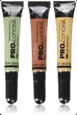 3 PC SET- LA Girl Pro Conceal Corrector Set - Green, Orange, Yellow Correctors