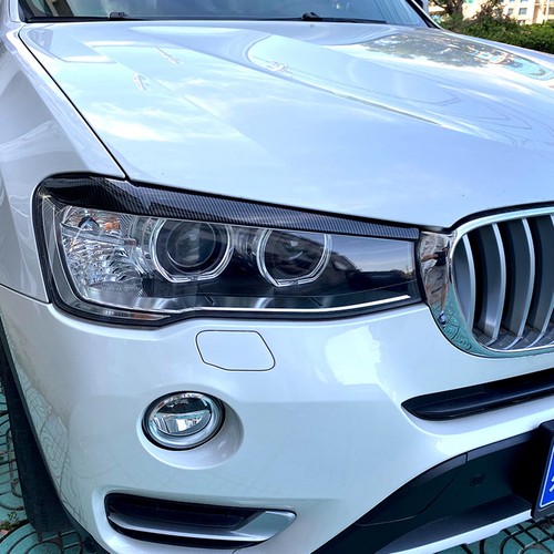 For BMW X3 F25 X4 F26 2014-2017 Gloss Black Headlight Eyelid Trim Gloss Black - Picture 7 of 11