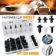 Fit For Honda 200PCS Bumper Cover Clips Retainer Fasteners Fender Push Rivets