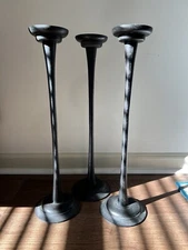 Pottery Barn 20” Wrought Iron Candlesticks Set Of 3 Rustic Farmhouse Cottage