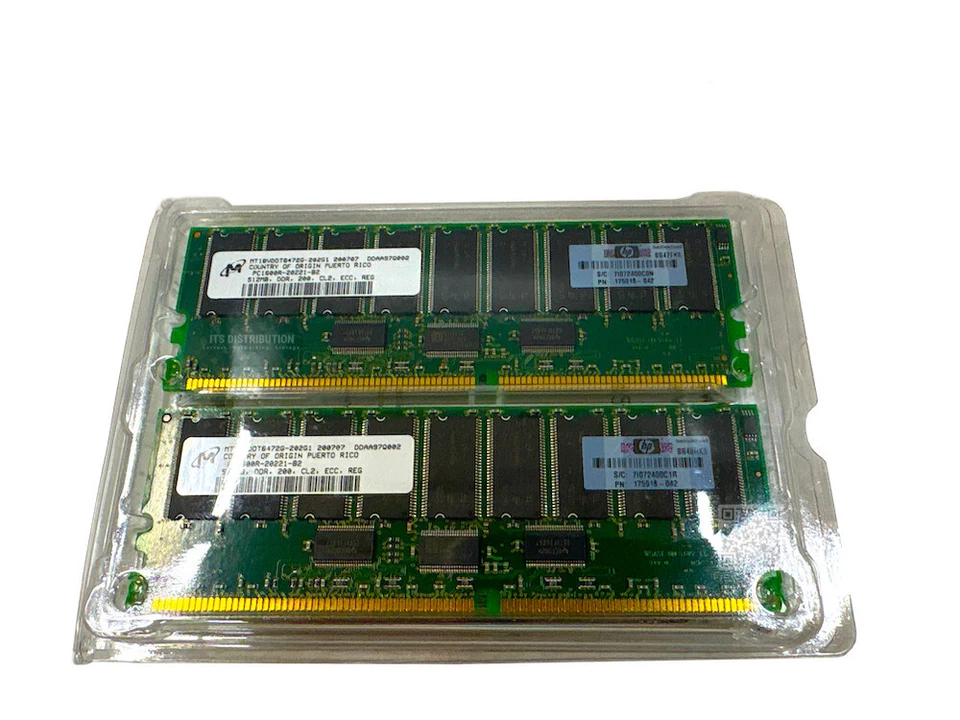 202171-B21 I GENUINE New HP 2GB 4x512MB SDRAM Memory RDIMM PC1600 ECC 175918-042 - Image 2 of 4