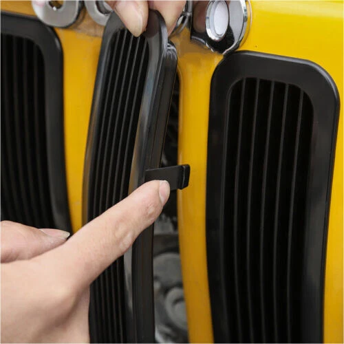 Matte Black Clip-in Front Grill Mesh Grille Insert Kit for Jeep Wrangler TJ 7PCS Foto 4 de 4