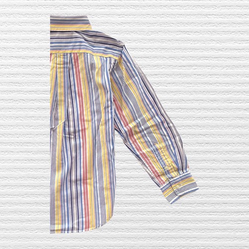 Ralph Lauren Boys Rainbow Stripe Shirt Blue Yellow Red Long Sleeve Size 5 - Picture 5 of 11