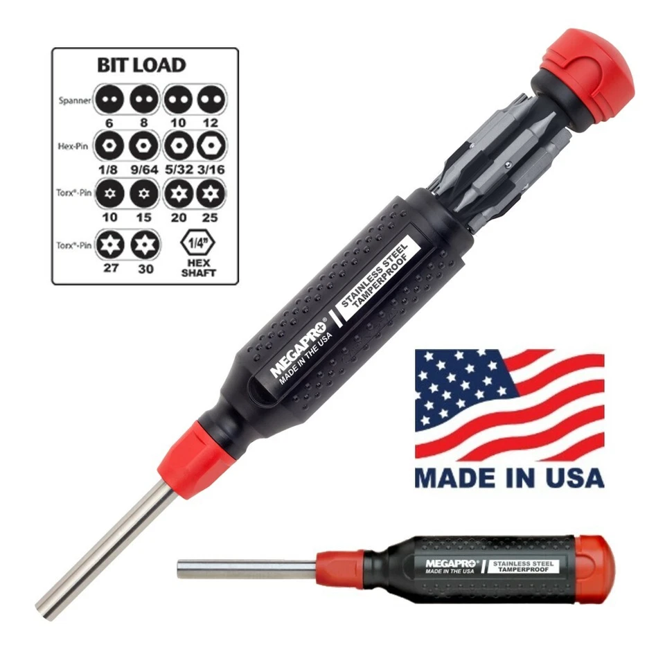 Megapro Stainless Steel Tamperproof 15 in 1 Multi Bit Screwdriver 151SSTP USA - Image 2 of 4