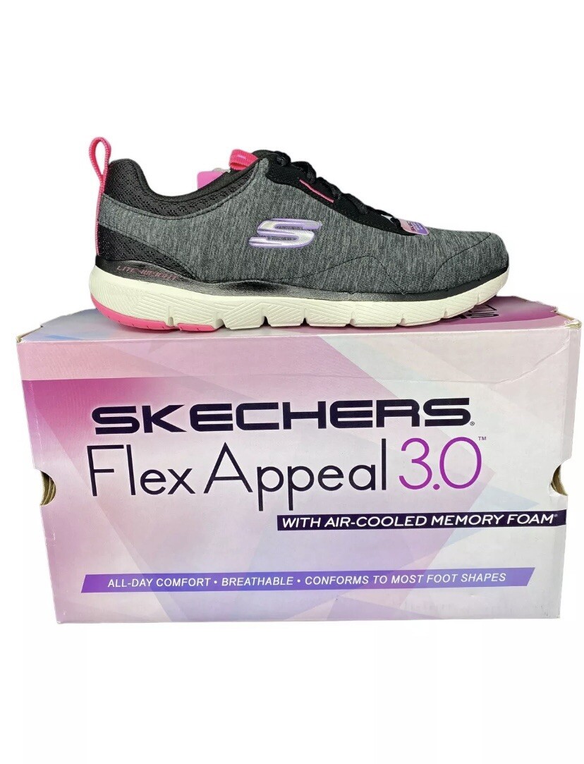 Skechers Flex Appeal STEADY ENERGY Black/Pink Women Sneakers  149294/BKPK