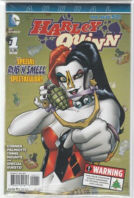 HARLEY QUINN ANNUAL #1 (2014) SEALED POLYBAG RUB 'N SMELL 1ST PRINT ~ MINT