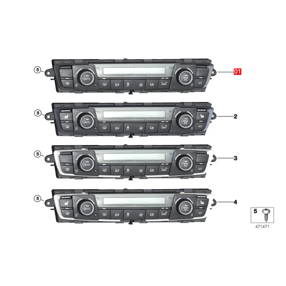 Cubierta de perilla de botón de control de temperatura de aire acondicionado OE para BMW Serie 4 F32/33 F36 2013-18 Foto 4 de 4