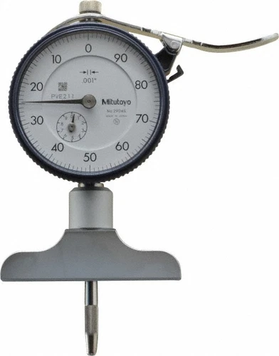 Mitutoyo 0 to 8 Inch Range, Carbide Tipped Ball Point, White Dial Depth Gage