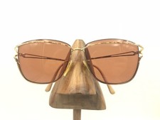 Vintage Tura Gold Brown Marble Brow Metal Square Sunglasses FRAMES ONLY