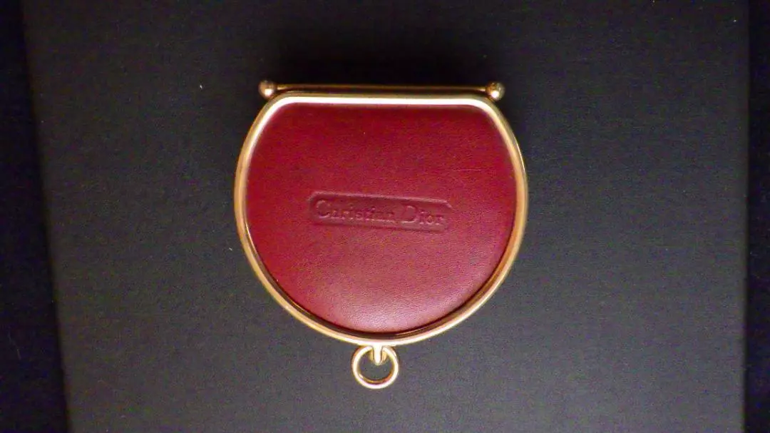 Christian Dior Porte Monnaie Sac Ouverture Cuir Bordeaux Or Quincaillerie Femme Occasion