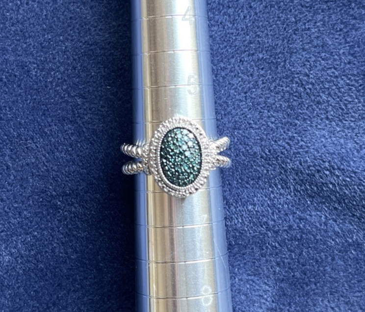 Affinity Pave Blue Diamond Cable Rope Sterling Si… - image 5