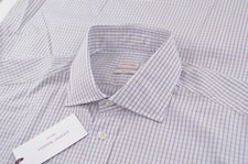 NWT Luciano Barbera Size Large Dress Shirt Brand New Brown Blue Made in Italy