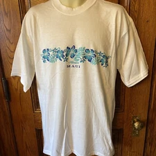 Vintage 90s All Sport Maui Hawaii 100% Cotton Mens T-Shirt Sz L (44) USA, NWOT