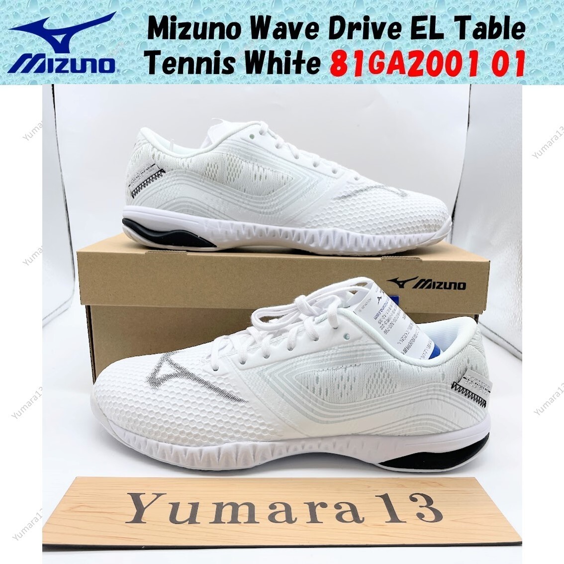 Mizuno Wave Drive EL Table Tennis White 81GA2001 01 Men's