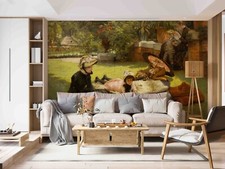 3D Grasland Papa Mama Regenschirm Selbstklebend Abnehmbar Tapete Wandbild 311