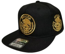 SINALOA MEXICO HAT BLACK SNAP BACK ADJUSTABLE NEW
