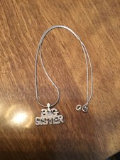 Sterling Silver 15 Chain Necklace With A Big Sister Pendant