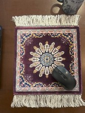 Oriental Rug Style Mousepad, Miniature Carpet Computer Mouse Pad, Silk-1x1ft