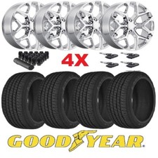 22 Chrome Snowflake Wheel Goodyear Tire Sierra Silverado 1500 Alloy Factory Set