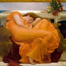 Flaming June girl flower F Leighton Tile Mural Kitchen Backsplash Marble Ceramic