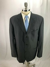 Hugo Boss Men's Gray 3 Button Wool Blazer Jacket Sport Coat 44R