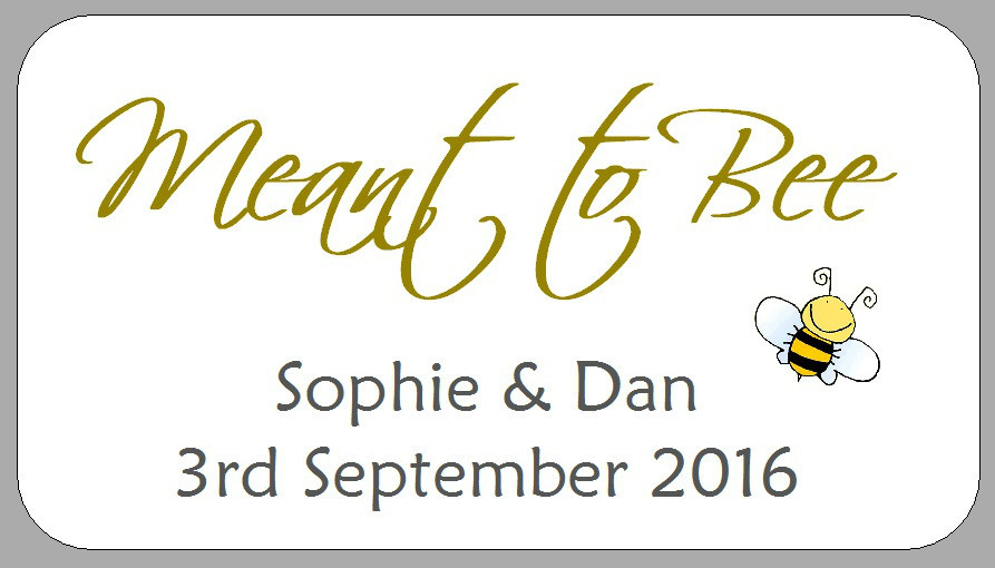 Mini Wedding Favour Labels Meant to Bee Honey Small Jar Personalised