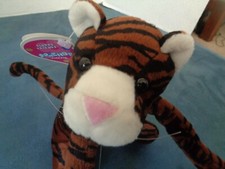 RARE 2001 GMA ACESS INC PLUSH FLOPPY BROWN TIGER BLACK STRIPE LONG ARM CAT