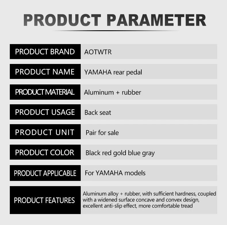 CNC Motorcycle Rear Foot Pegs Footrest Passenger Pedals For Yamaha All Model - Image 3 of 4