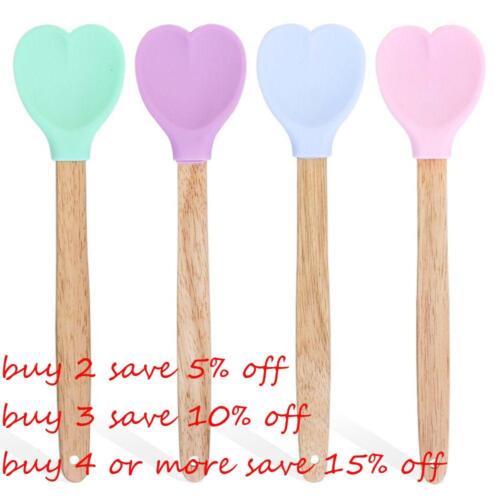 Handle Heart-Shaped Silicone Stirring Spoon Ice Cream Scoop Heat Insulation - Picture 1 of 14