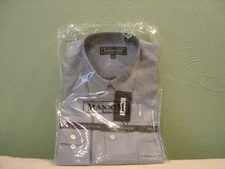 Men's MAXXIM Slate Blue Long Sleeve Dress Shirt Size 16 L NEW!