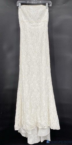 Strapless Wedding Dress With Lace And Pearls