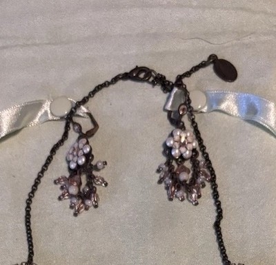 Vintage Purple Glass and pearl Earrings 