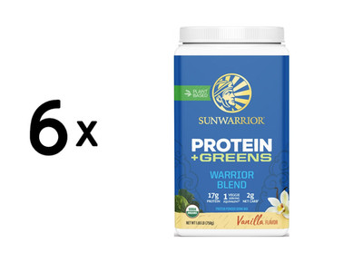 6 x Sunwarrior Warrior Blend + Greens Organic (750g) Vanilla (62,22 EUR/kg)